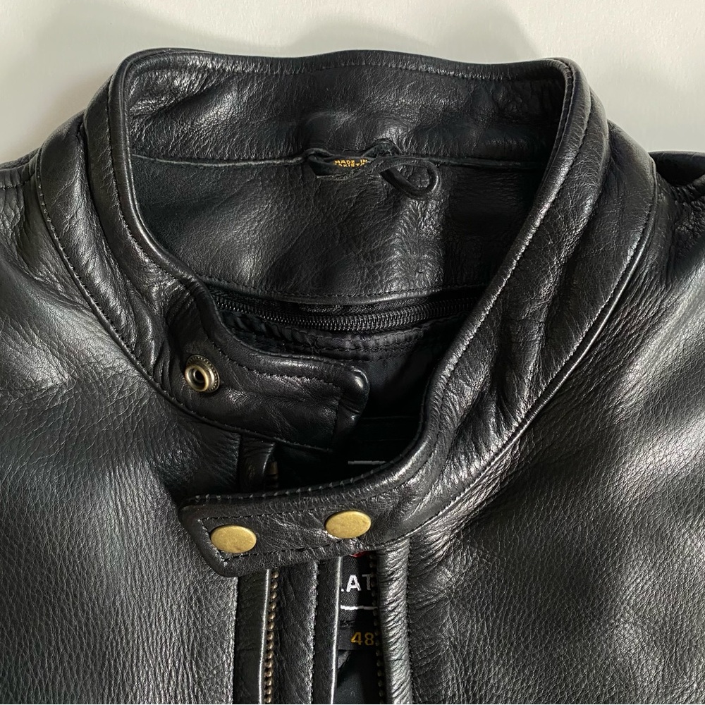 IK black Leather motorcycle jacket, in excellent condition, unisex size 48. - Picture 16 of 16